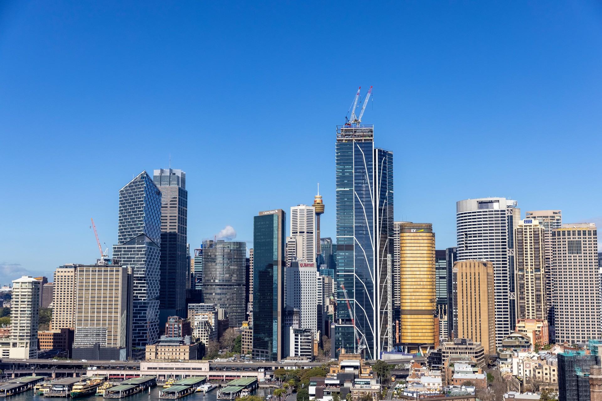 Aerial view of Circular Quay and Sydney CBD